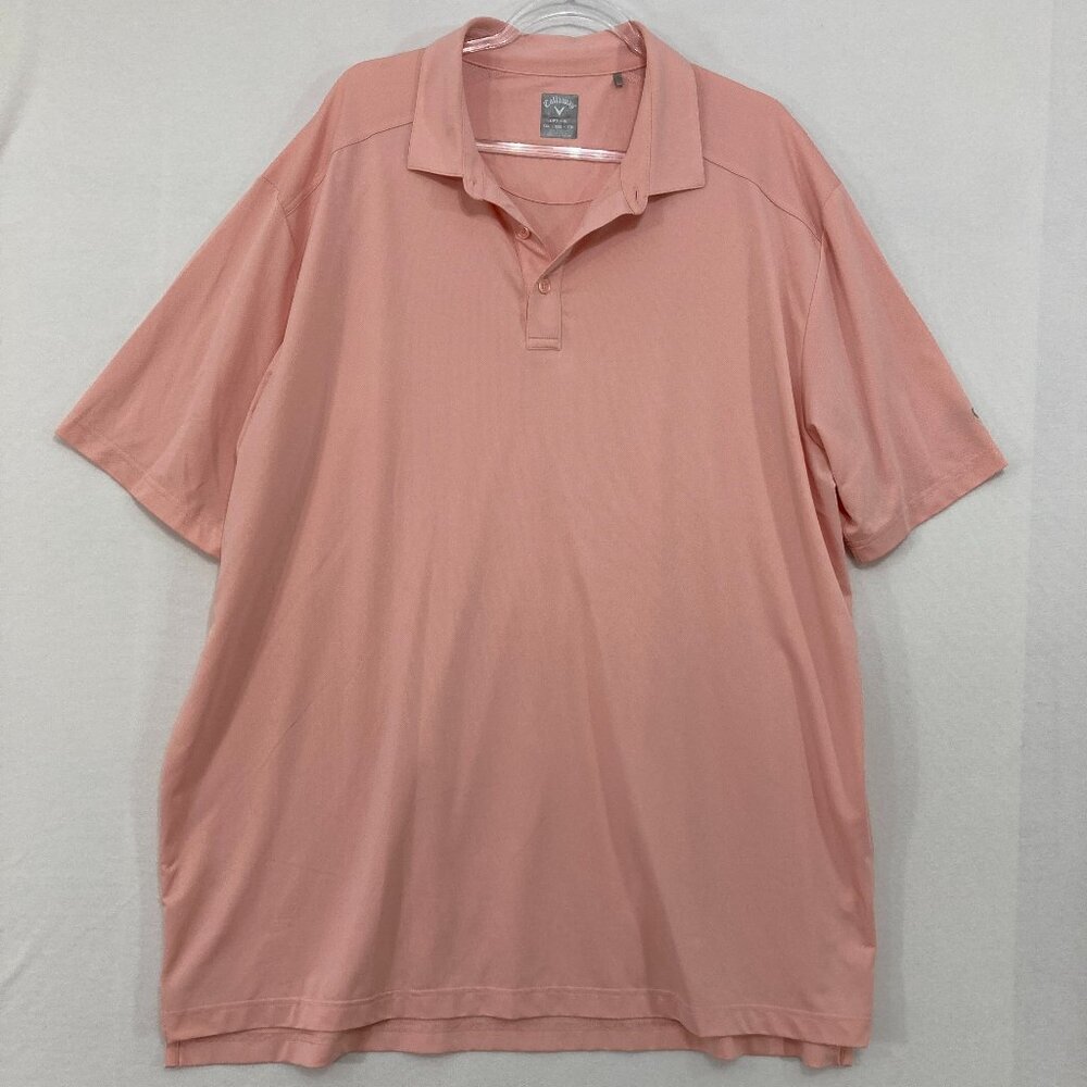 Callaway size XXL Opti-Dri Salmon Pink‎ Short Sleeve Polo Shirt Activewear